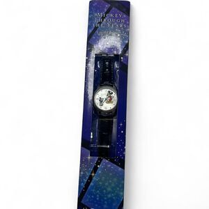 New vintage Y2K 2000s retro  Disney Mickey Mouse watch with black leather band
